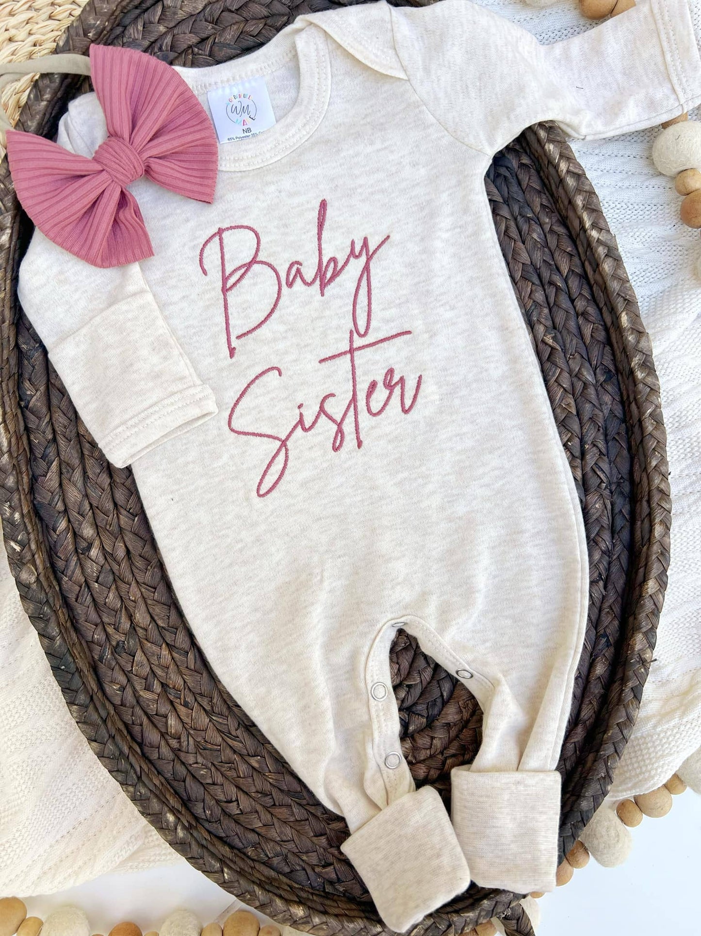 Baby Romper | Baby Sister Pink