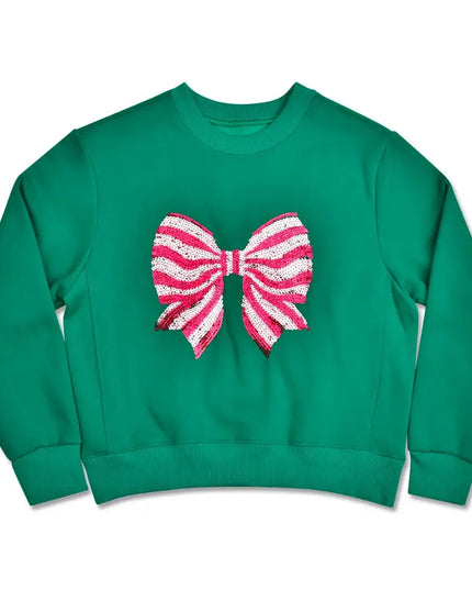 Bow Sequins Sweatshirt