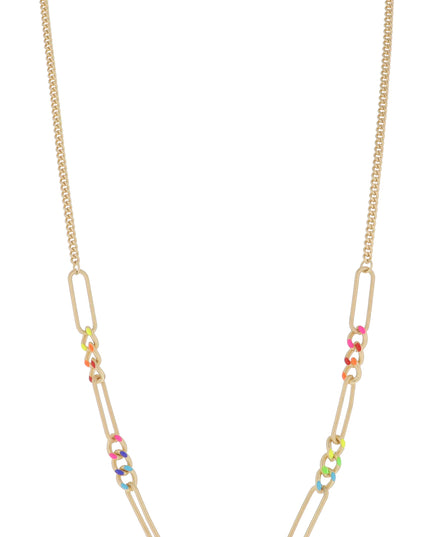Classic Curb Chain with Gold Paperclip Links Necklace