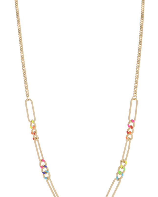 Classic Curb Chain with Gold Paperclip Links Necklace