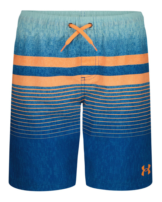 UA Striped Swim Trunk | Varsity Blue/ Orange