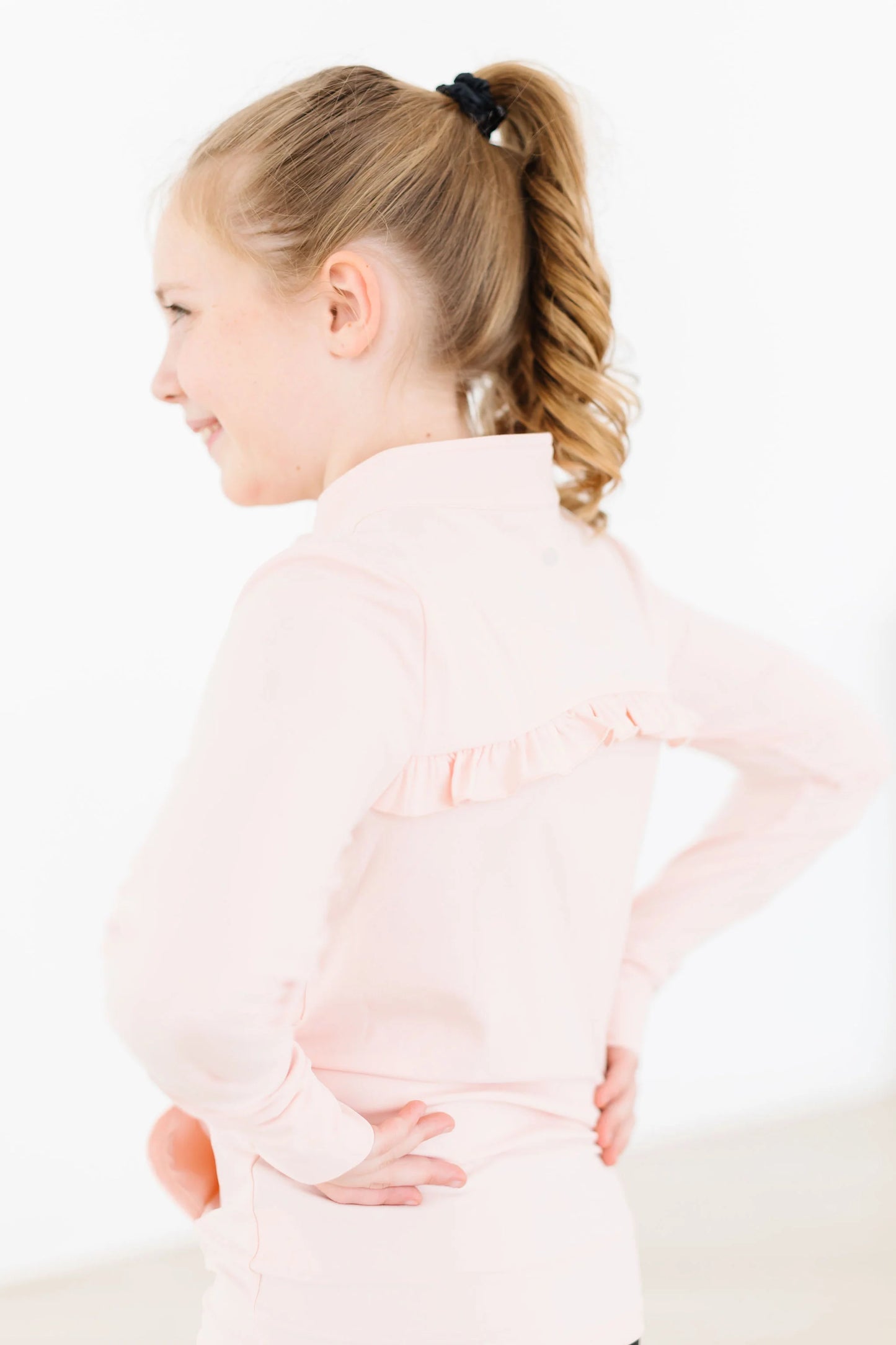 Zen Pink Full Zip Ruffle Active Jacket