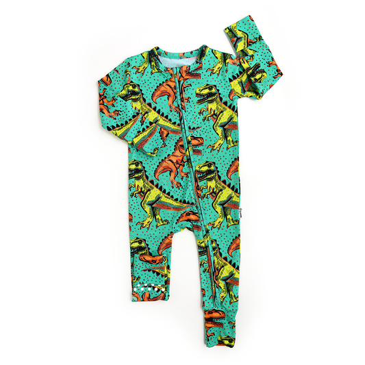Drew Dino Bamboo Sleepies Two Way Zip