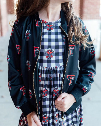 Texas Tech Red Raider Plaid Twirl Dress | Black