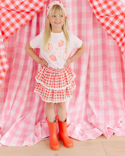 Red Gingham Skort