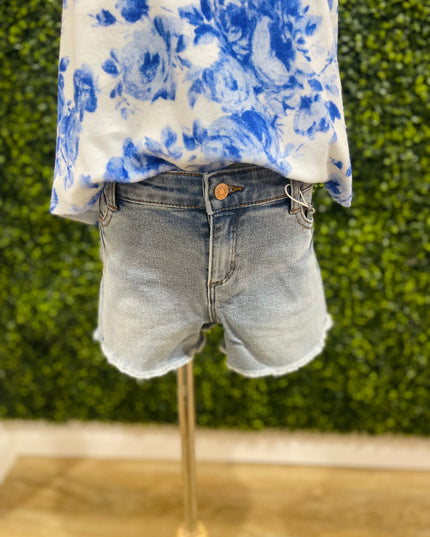 Frayed Hem Denim Shorts