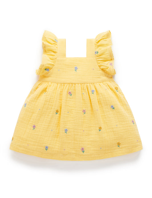 Multicolored Flowers Dress | Yellow