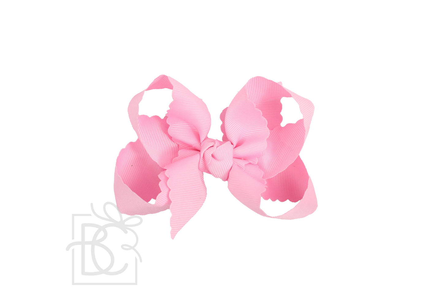SCALLOPED EDGE BOW: Black / 5.5" Extra Large - 2.25" Ribbon on Alligator Clip