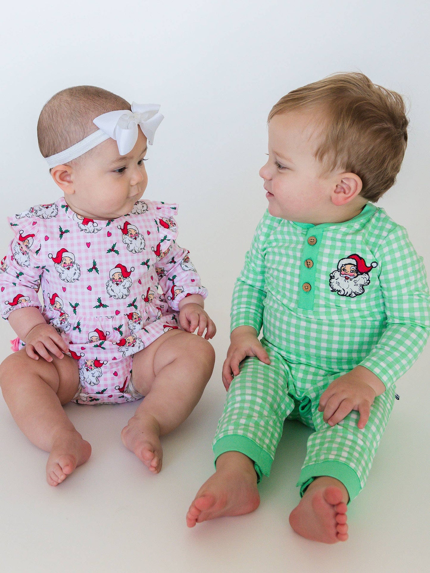 Pink Dear Santa Long Sleeve Flutter Bubble Romper