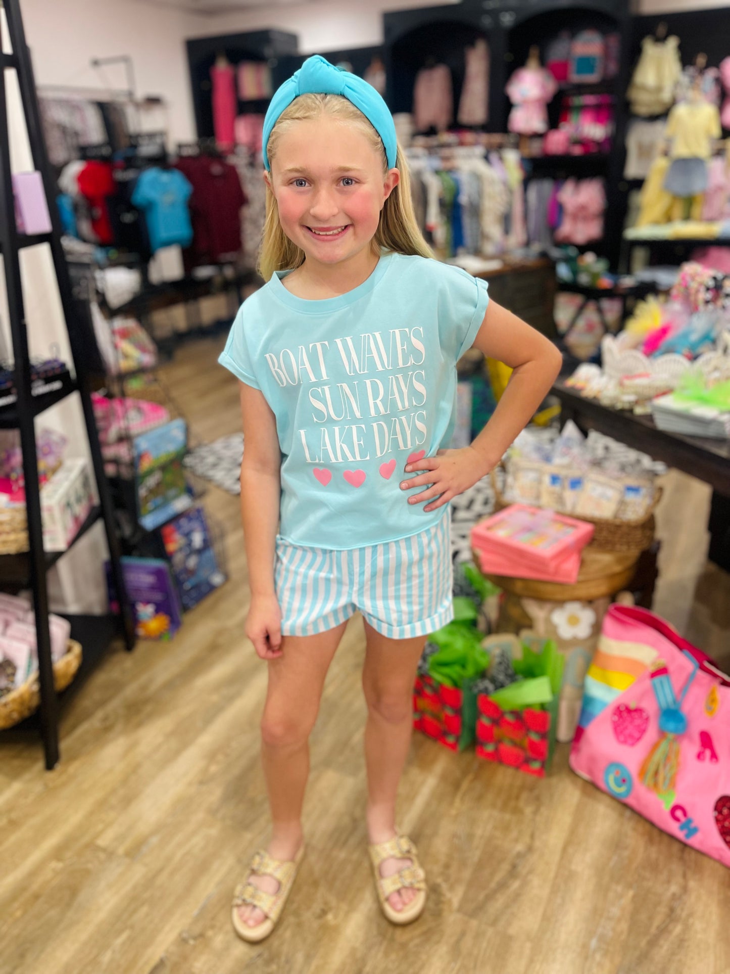 Lake Days Graphic Top | Turquoise