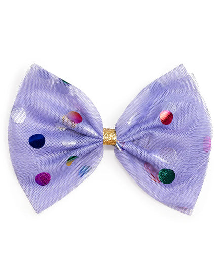 Lavendar Confetti Tulle Bow Clip