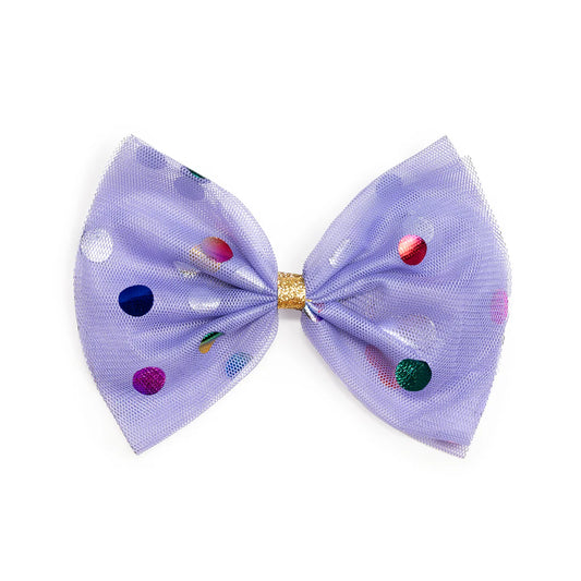 Lavendar Confetti Tulle Bow Clip