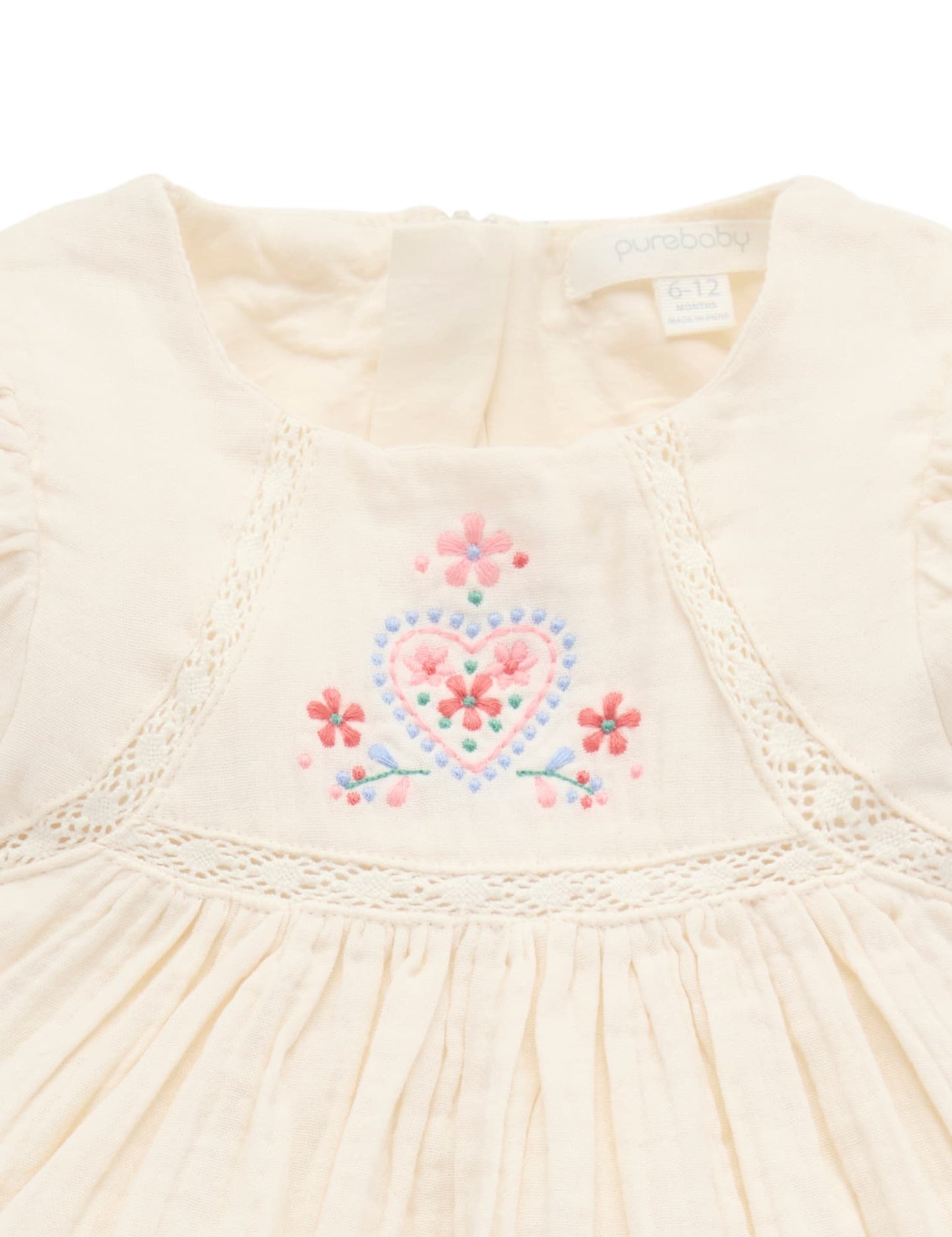 Cloud White Embroidered Dress
