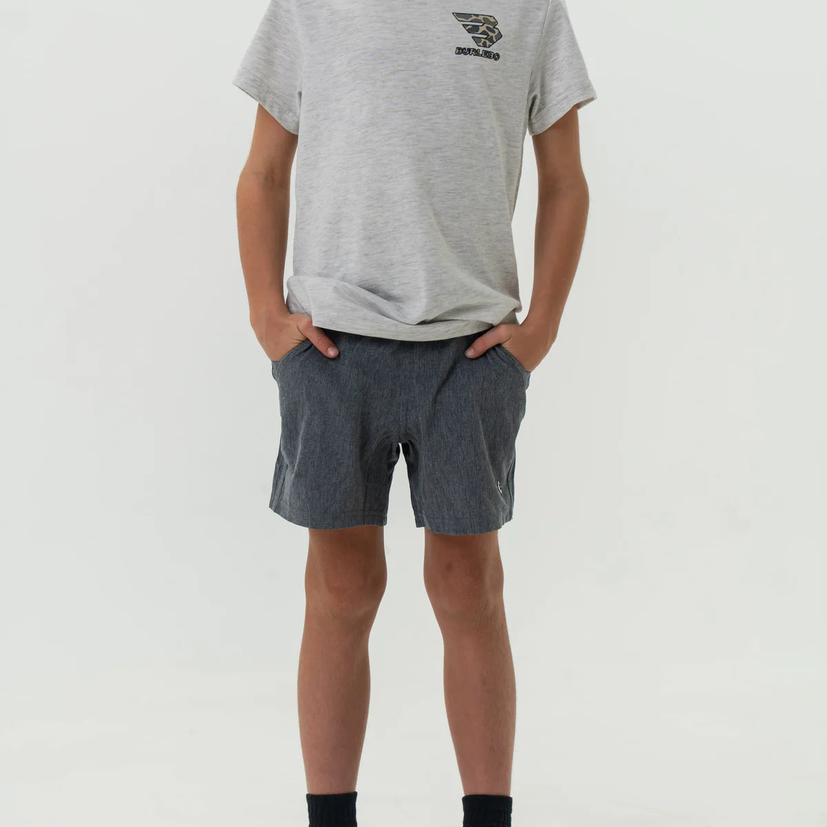 Youth Athletic Shorts | Grizzly Grey | Deer Camo Liner