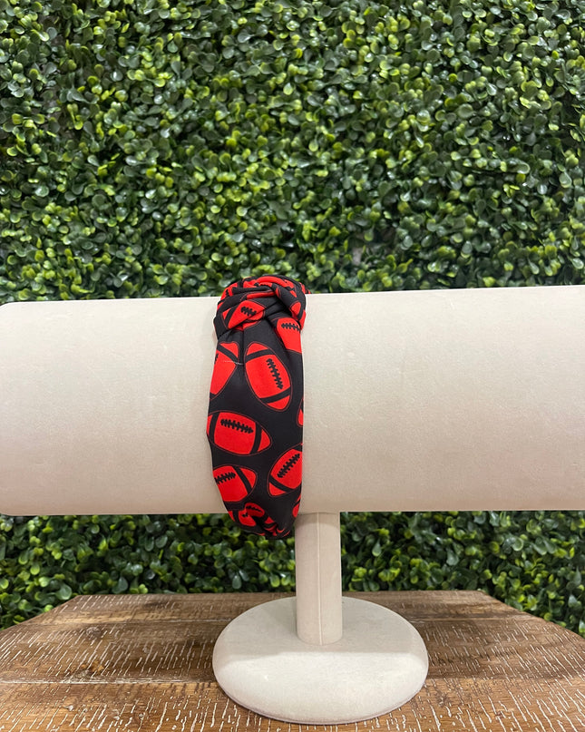 Red & Black Football Headband