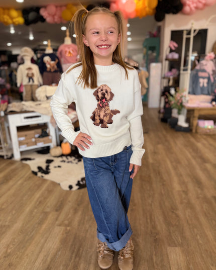 Doodle Patched Sweater Top | Ivory