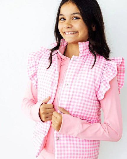 Go-Getter Gingham Puffer Vest