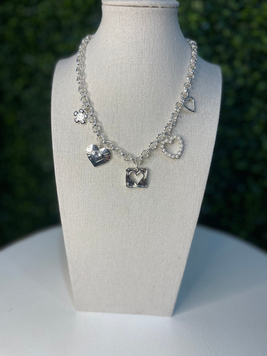 Flirty Charm Necklace | Silver