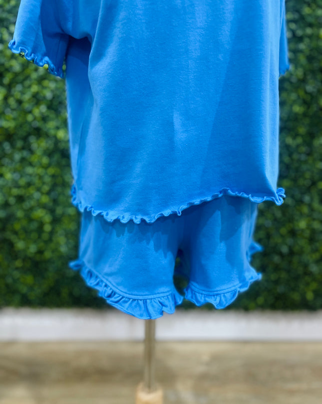 Ruffle Shorts | Blue