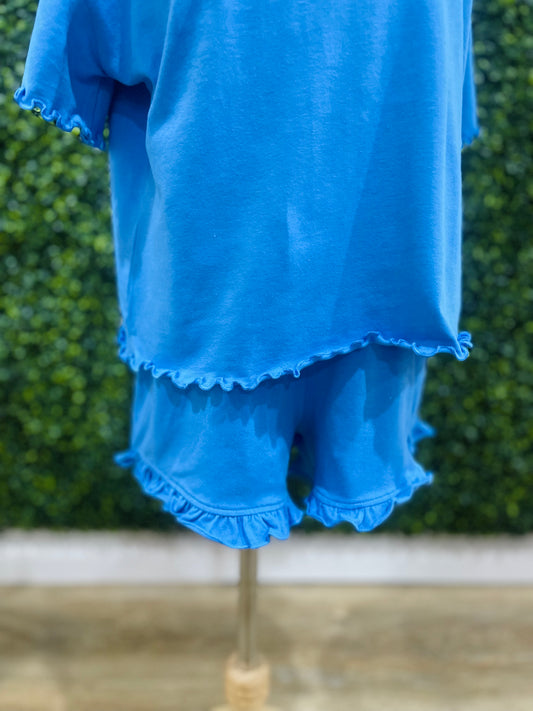 Ruffle Shorts | Blue