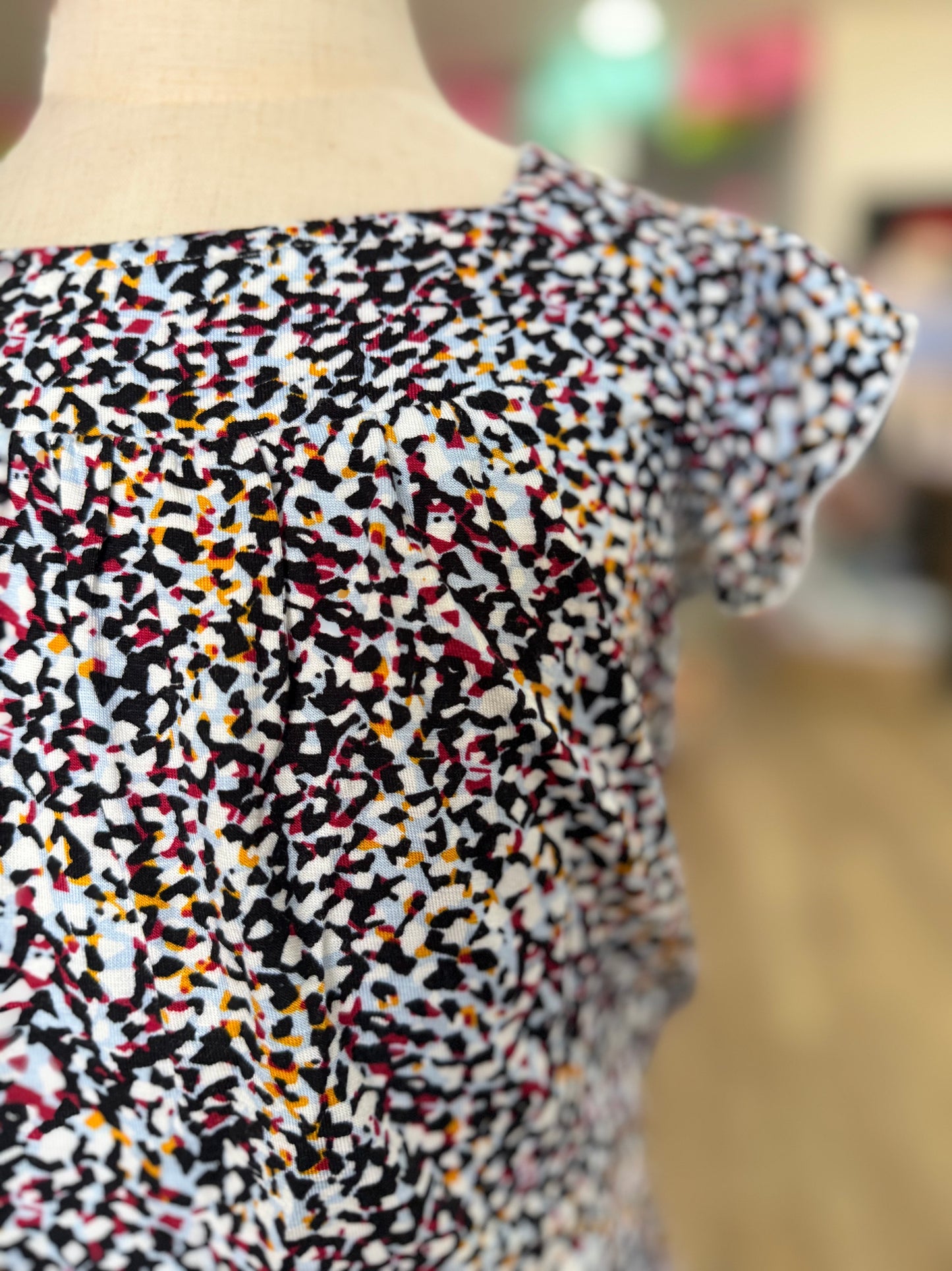 Paint Splatter Flutter Sleeve Skirt Set