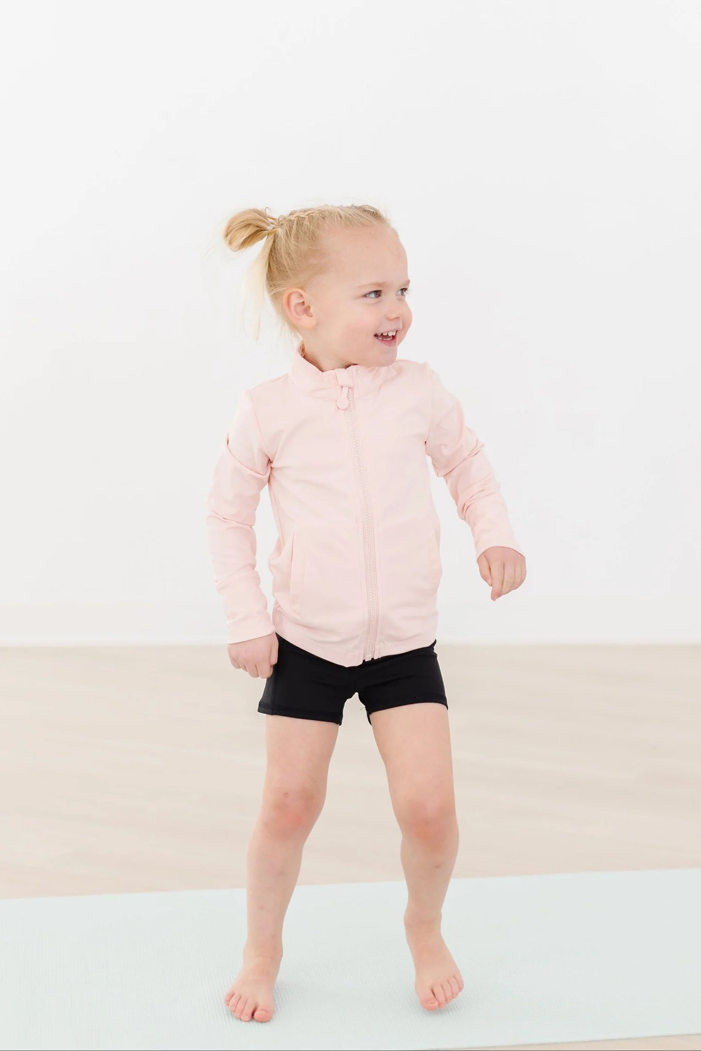 Zen Pink Full Zip Ruffle Active Jacket