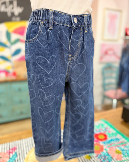 Elaina Printed Jeans | Denim Hearts