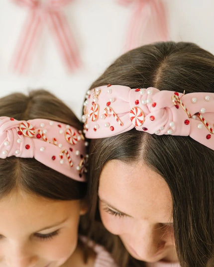 Women’s Candy Cane Christmas Gemstone Headband