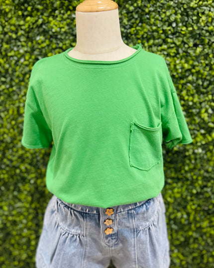 Cotton Jersey Pocket Tee | Seaweed