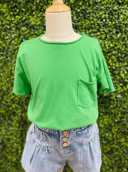 Cotton Jersey Pocket Tee | Seaweed
