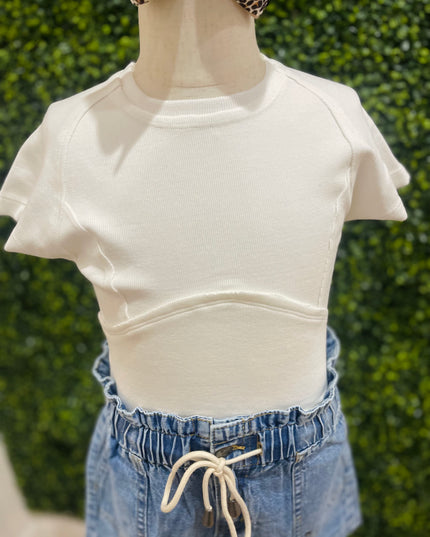 Cap Sleeve Tee | Ecru