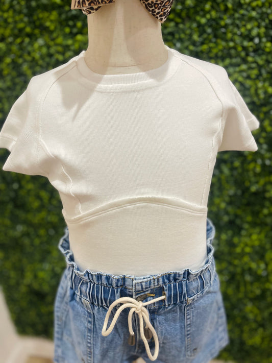 Cap Sleeve Tee | Ecru