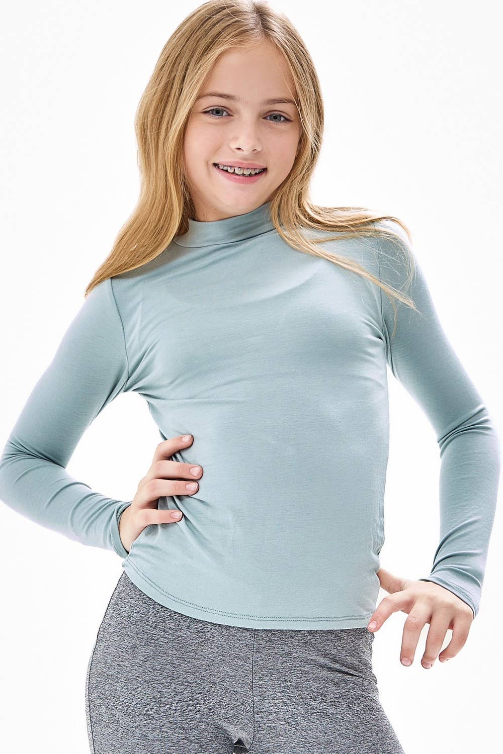 Mock Neck Long Sleeve Modal Knit Top | Red