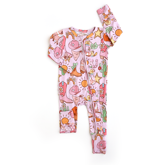 Lainey Ruffle Zip Bamboo Baby Sleepies