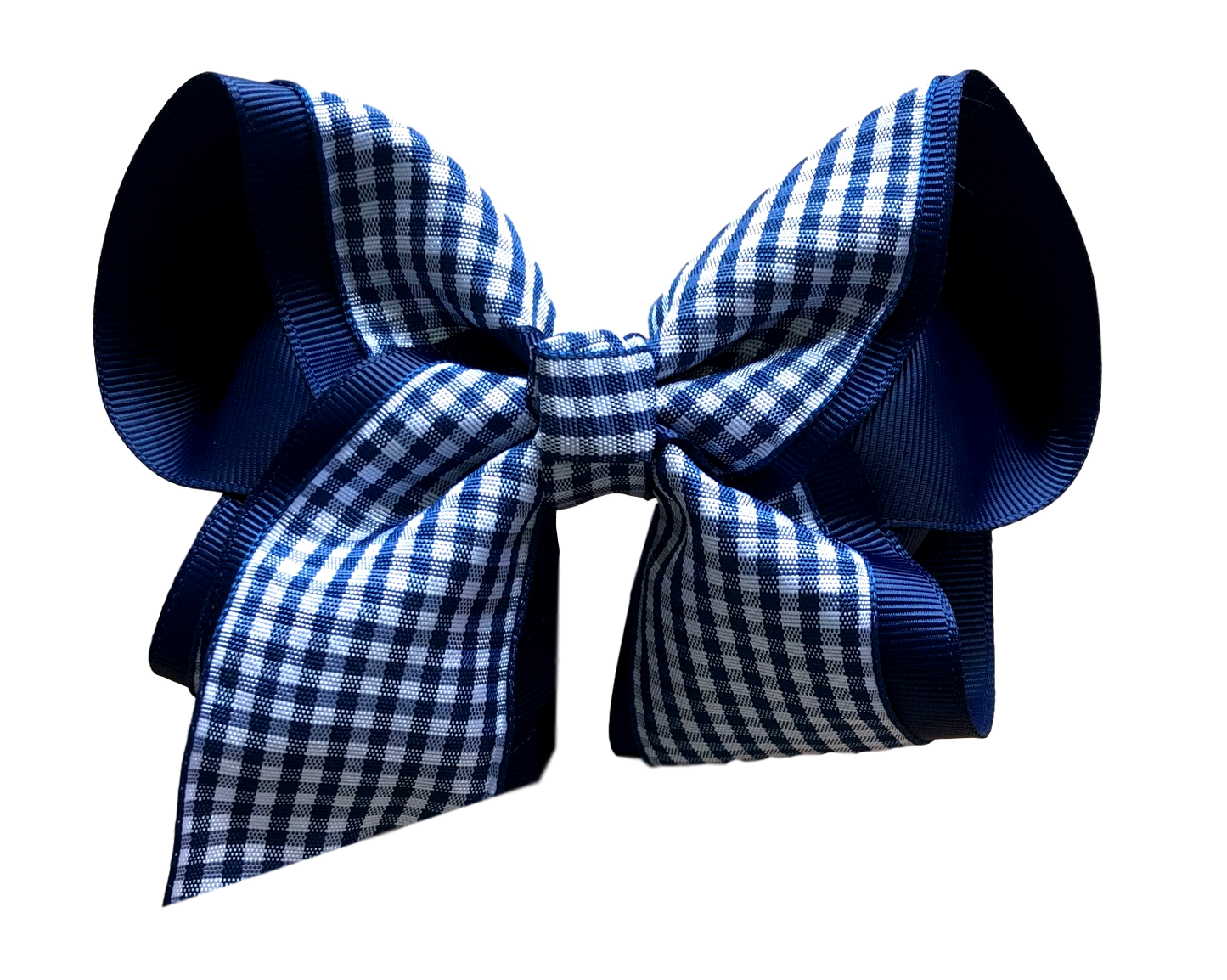 5” Navy Gingham Layered Bow