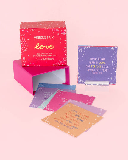 Verses for Love – Bible Verse Card Set with Display Stand