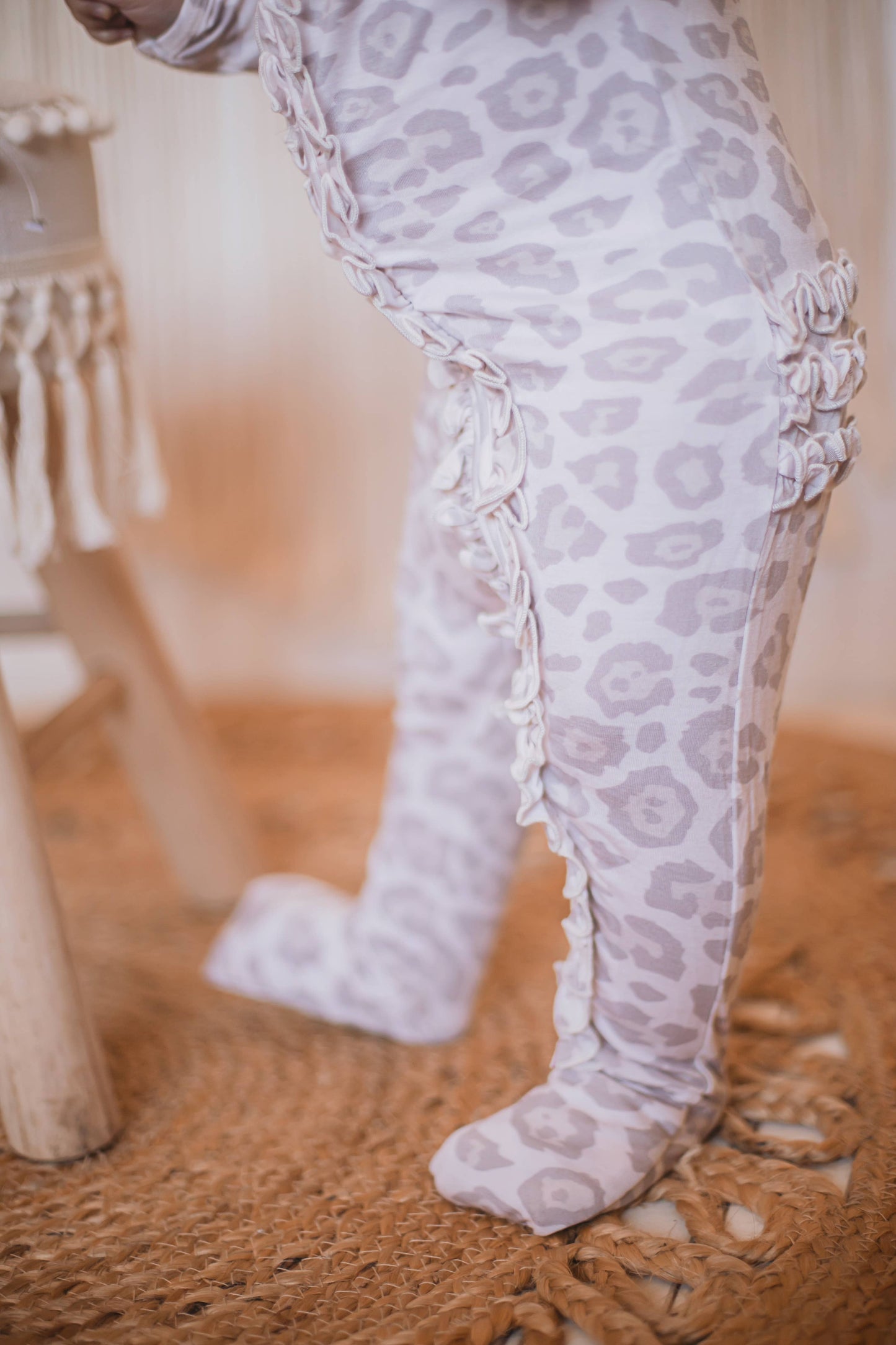 Natural Leopard | Convertible Two Way Zip Footie: Preemie