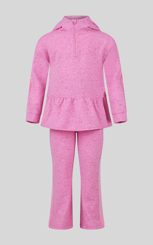 Confetti Half Zip and Flare 2 PC Set | FUCHSIA PINK