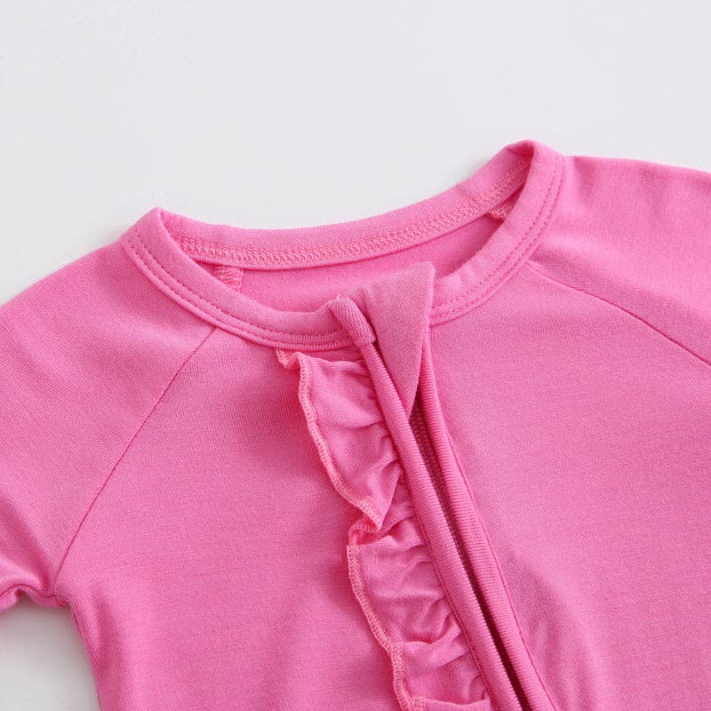 Perfectly Pink Ruffled Romper NICU Friendly