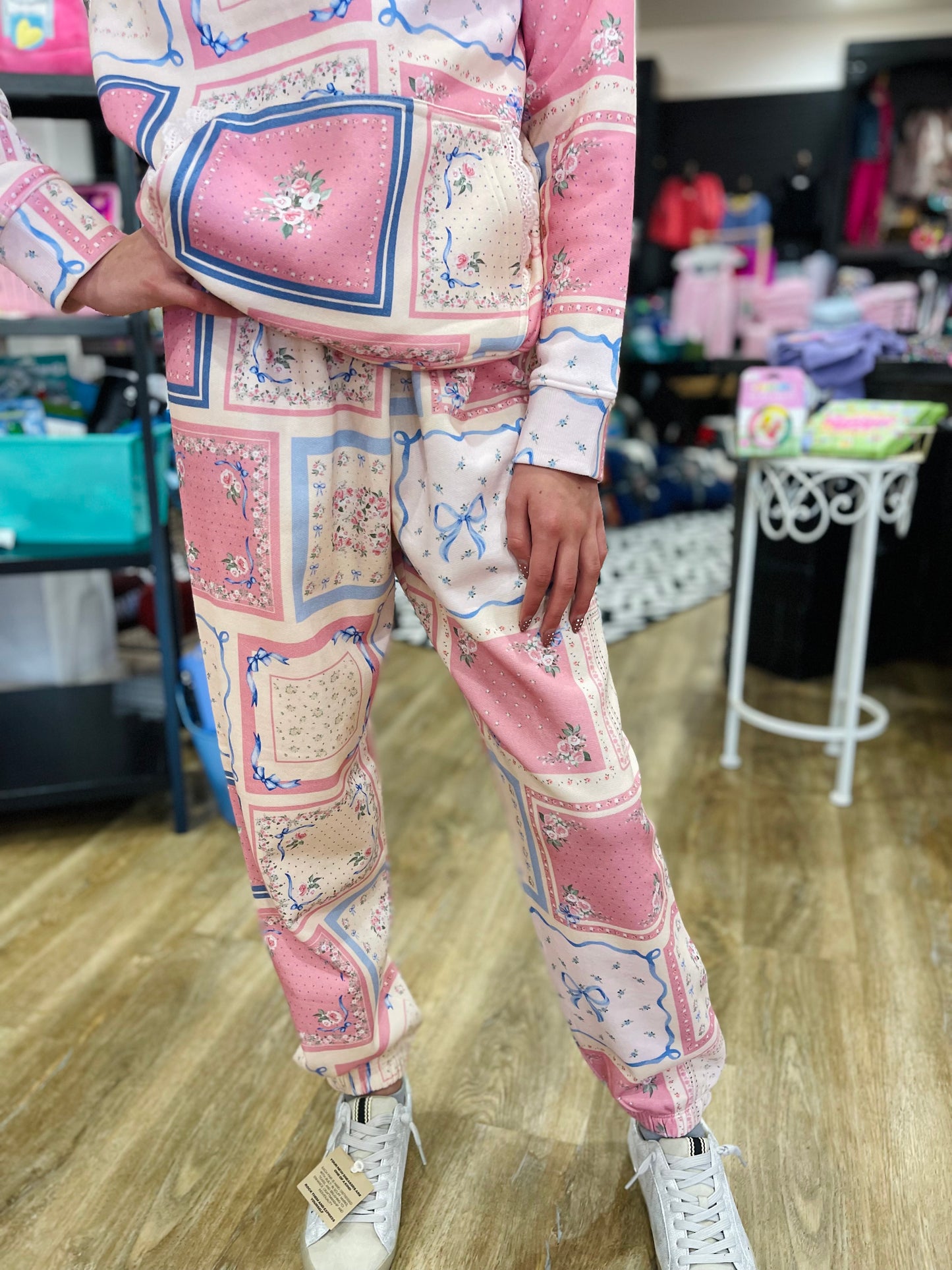 Floral Patchwork Print Sweatpants