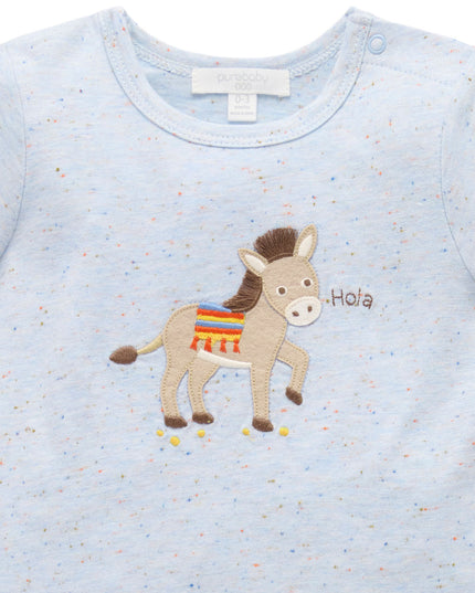 Donkey Linen Blend Short and Tee Set | Blue