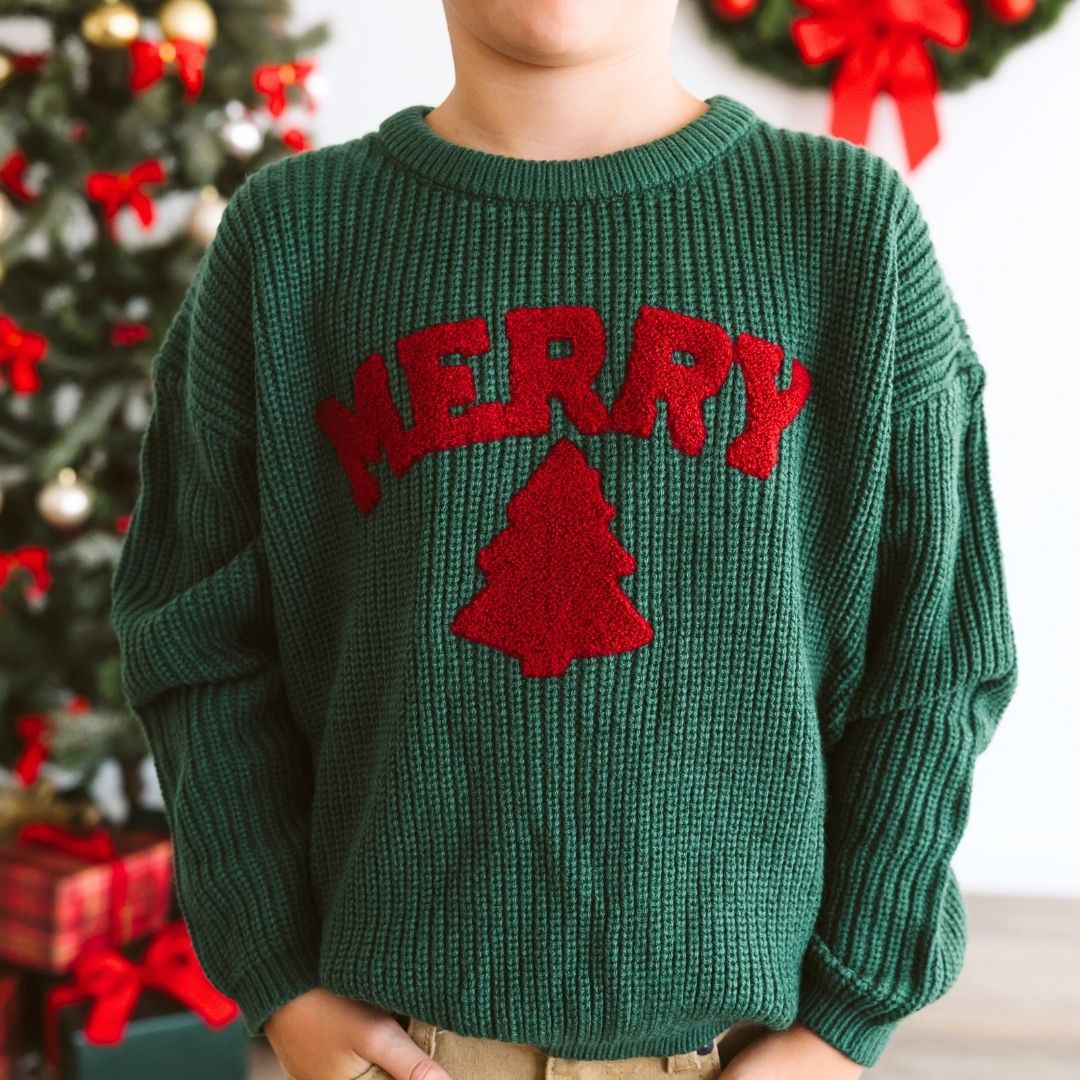 Merry Patch Christmas Knit Sweater