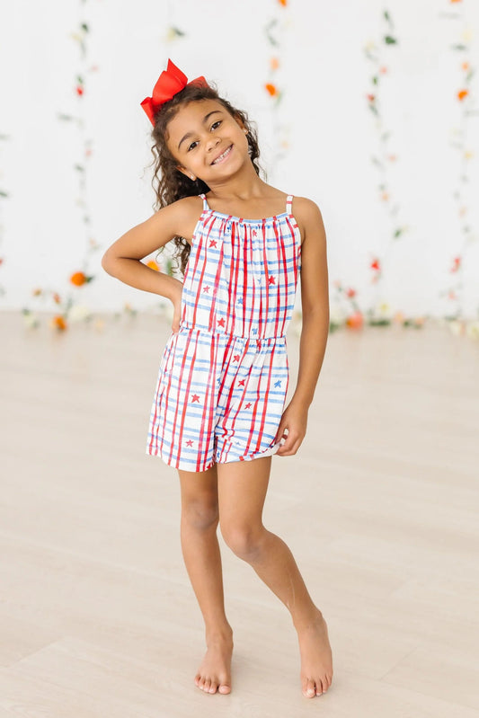 Patriotic Plaid Play Romper