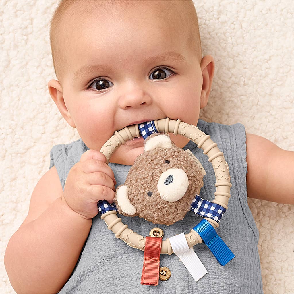Itzy Ring Pal™ - Teething Ring with Plush Character: Red Tomato