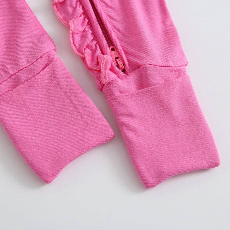 Perfectly Pink Ruffled Romper NICU Friendly