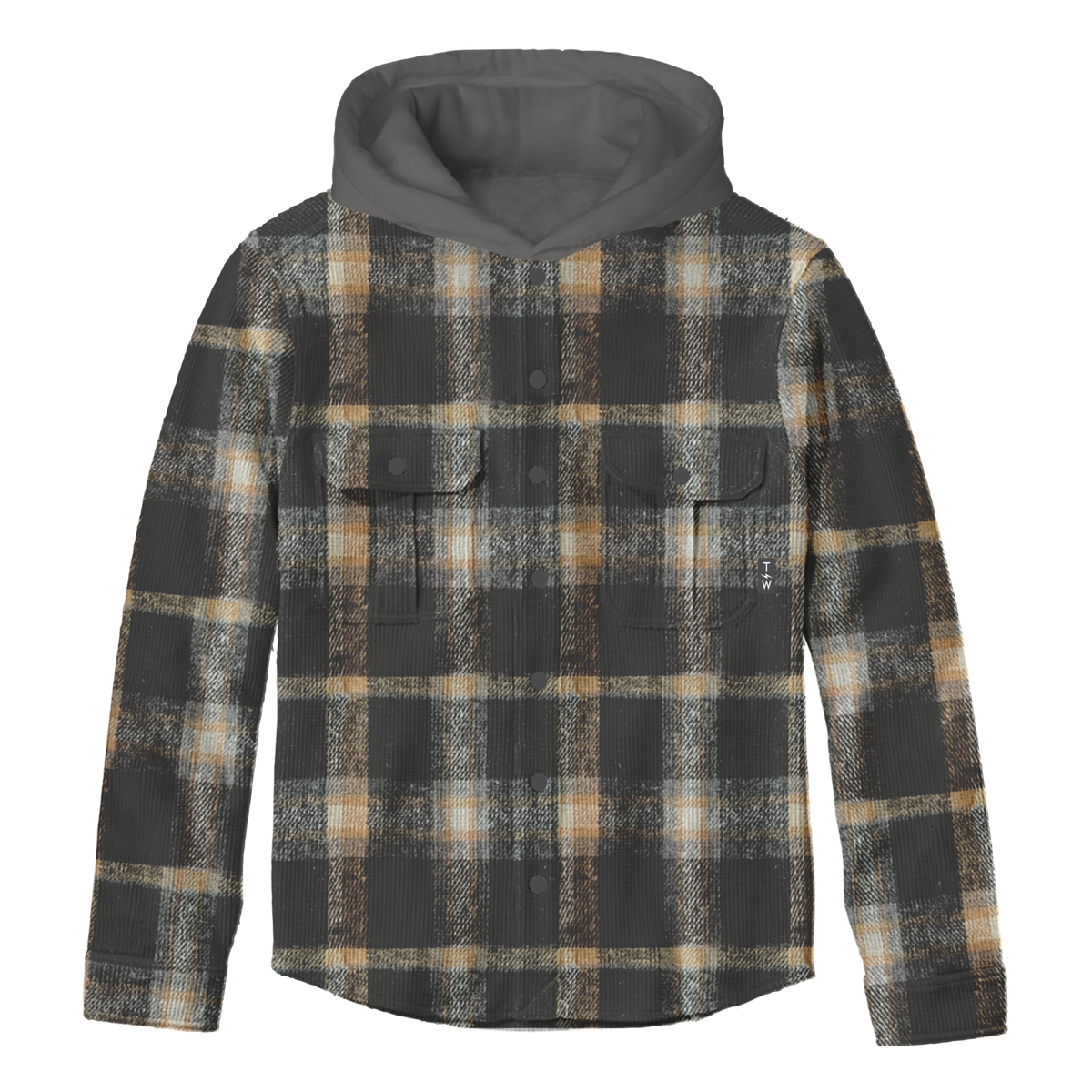 Woodman Hooded Shacket | Black & Sand