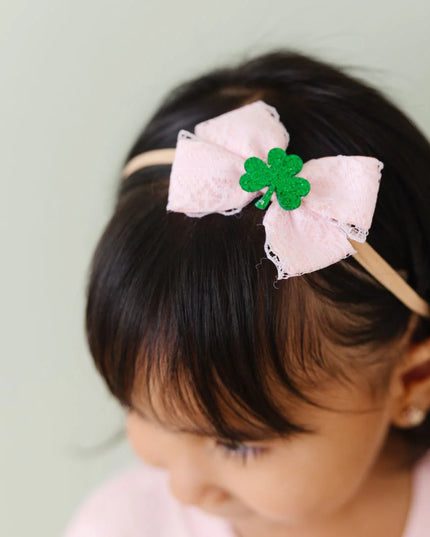 Shamrock Lace St. Patrick’s Day Bow Baby Headband