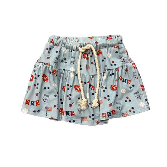 Summer USA Skort | Light Blue