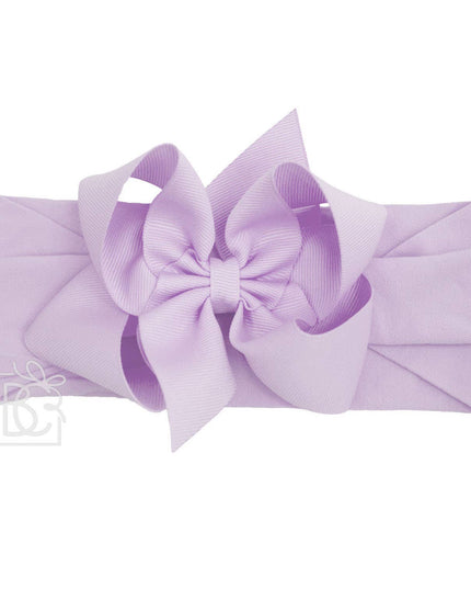 Classic Grosgrain Bow on Stretchy Hose Headband | Orchid 4.5"
