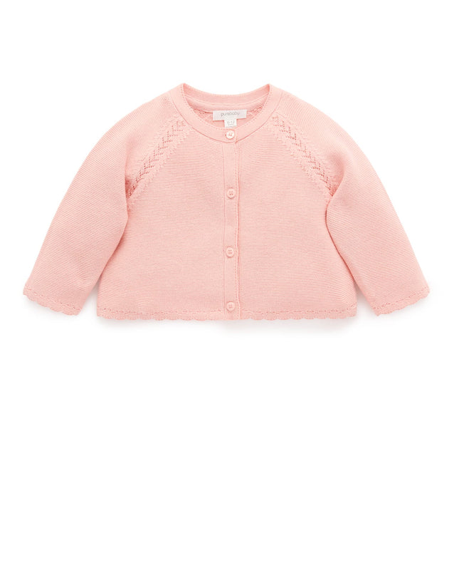 Scalloped Cardigan | Pink Guava